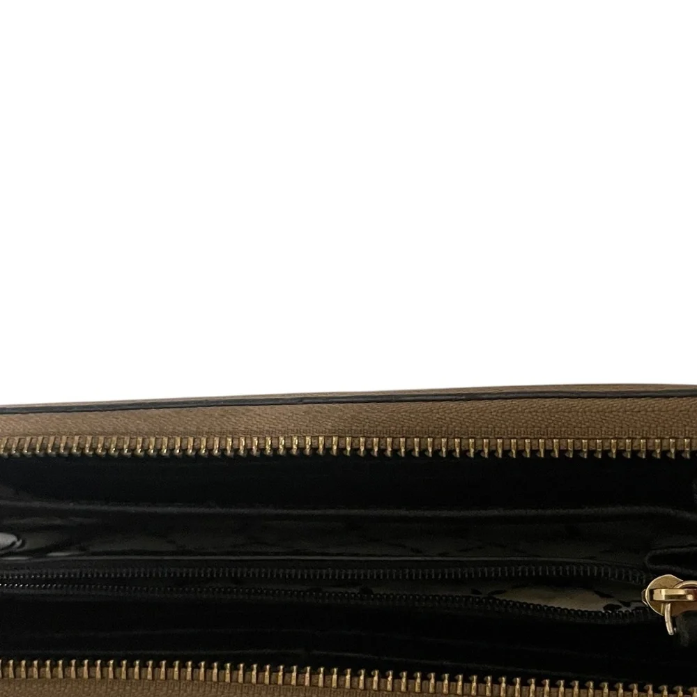 KATE SPADE NEW YORK Black & Tan Slim Bi-fold Credit Card Holder Clutch Wallet